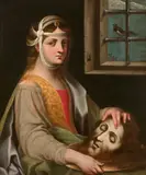 Salomé portant la tête de saint Jean-Baptiste by Astolfo Petrazzi, Huile sur toile, sold Jun 2020