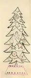 CHRISTMAS TREE (SMALL) - Circa 1954 by Andy Warhol, Technique mixte sur papier, sold Jul 2020