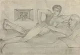 LE BAPHOMET AU MOMENT VOULU I by Pierre Klossowski, 1972, Mine de plomb sur papier, sold Jul 2020