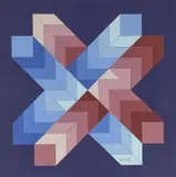 Composition by Victor Vasarely, circa 1970, Collage de sérigraphie en couleurs sur fond imprimé, sold Jul 2020