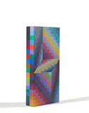 Axo 99 by Victor Vasarely, 1988, Bois scullpté peint à la main avec de l'acrylique en couleurs, sold Jul 2020