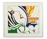 Bedroom Face with Orange Wallpaper by Tom Wesselmann, 1987, Sérigraphie en couleurs, sold Jul 2020
