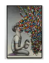 Sans titre by Seth, 2017, Peinture aérosol et acrylique sur toile, sold Feb 2020