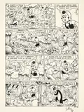 Jean-Louis PESCH (Jean-Louis Poisson dit) by Jean-Louis Pesch, Encre de Chine sur papier pour la planche 22 de cet album publié en 1996 aux éditions du Lombard. Signé., sold Jun 2020