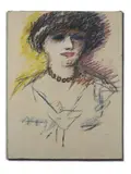 Portrait de Fernande Olivier - Circa 1907 by Kees van Dongen, Pastel sur papier, sold Jul 2020
