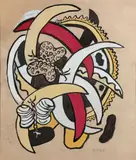 Composition aux papillons by Fernand Léger, 1948, Gouache sur calque marouflé sur toile, sold Jul 2020