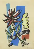 Les deux fleurs - Circa 1947 by Fernand Léger, Gouache et encre de Chine sur papier, sold Jul 2020