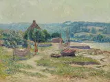 Le Guilly, port de pêche by Henry Moret, 1904, Huile sur toile, sold Jul 2020
