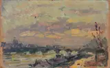 Paris, la nuit by Albert Lebourg, Huile sur panneau, sold Jul 2020