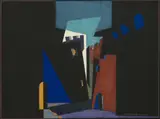 Composition by Enrico Prampolini, Gouache et tempera sur papier noir, sold Jul 2020