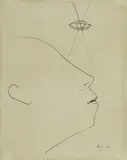Isidore Ducasse by Man Ray, 1944, Encre de Chine et crayon sur papier, sold Jul 2020
