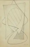 Objet ou Etude pour une peinture by Man Ray, 1941, Encre de Chine sur papier, sold Jul 2020