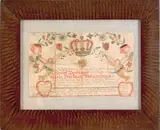 marriage certificate for Daniel Bentzinger and Maria Barbara Beinmann by Daniel Schumacher, 1779, ink and watercolor, offered Oct 2008