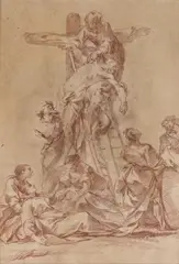 La Descente de Croix by Jean-Baptiste Marie Pierre, Sanguine, sold Mar 2011