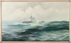 Marina con torpediniera 'Orsa' by Rodolfo Claudus, sold Oct 2026