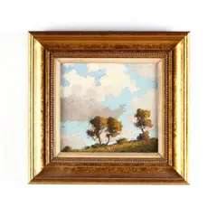 Early Autumn Hillside, Fayetteville, N. Car. by Benson B Moore, Oil on board signed at lower right and on the verso, sold Jun 2017