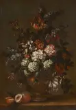 Bouquet de fleurs by Pierre-Nicolas Huilliot, Huile sur toile, sold Sep 2020