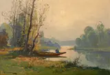 Bords de Seine à Vernon by Paul Vernon, Huile sur toile (Toile d'origine),, sold Sep 2020