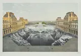 JR au Louvre, 30 mars 2019, 6h50 © Pyramide, architecte I. M. Pei, Musée du Louvre, Paris, France, 2019, 2019 by JR, Lithographie en couleurs, sold Jul 2020