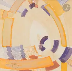 Forme du jaune, vers 1923-25 by František Kupka, Aquarelle et gouache sur légers traits de crayon noir, sold Jun 2020