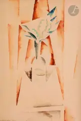 Nature morte cubiste by Louis Marcoussis, 1915, Aquarelle, sold Jun 2020