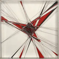 Sans titre by Thomas Canto, 2014, Acrylique et fils de nylon sur panneau dans un caisson en plexiglass, sold Jul 2020