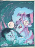 Lennon and Ono’, 1970, lithograph in colours, signed and by Gerald Scarfe, lithograph, offered May 2017