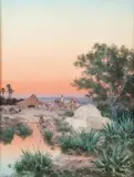 Campement arabe by Paul Pascal, 1895, Gouache, sold Dec 2012