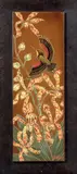 Colibri dans les orchidées by Gaston Suisse, Panneau en bois laqué gravé polychrome sur fond écaille claire, sold Jun 2018