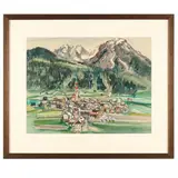 Mountain Village by Philip Moose, Pen and ink and watercolor on paper, sold Mar 2017