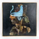 Untitled by Fred Otnes Jr., Oil & collage, sold Apr 2024