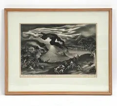 Untitled by John McCrady, Lithograph steamboat, sold May 2024