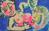 La petite sirène by Bernard Lorjou, 1974, Gouache sur papier, sold Jul 2020
