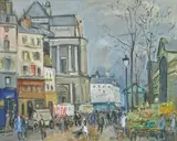 Pavillon des Halles, Saint-Eustache by Roger Bertin, Huile sur toile, sold Jul 2020