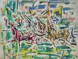Course de chevaux by Gen Paul, Gouache sur papier, sold Jul 2020