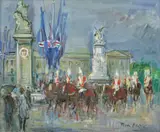 La garde républicaine by Roger Bertin, Huile sur toile, sold Jul 2020