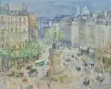Place de Clichy by Roger Bertin, Huile sur toile, sold Jul 2020