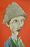 Le clown by Bernard Lorjou, Huile sur plaque de métal, sold Jul 2020