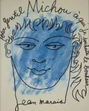 Pour gentil Michou à qui je souhaite le bonheur by Jean Marais, Encre, gouache et crayon de couleur sur papier, sold Jul 2020