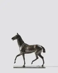 Cheval marchant au pas relevé by Edgar Degas, Bronze à patine brune, sold Dec 2020
