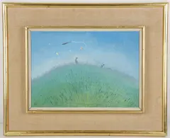 LES AMATEURS DE CERF VOLENT', mid 20th century oil on board, by Eileen Aldridge, oil on board, offered Mar 2016