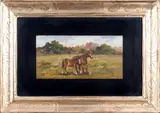 Cavalli nella Maremma Toscana by Italian School, oil on panel, sold Aug 2011