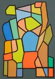 Composition by Emile Lahner, Gouache sur carton, sold Mar 2020