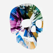Skull Spin Painting by Damien Hirst, 2009, acrylic on paper, sold Aug 2023