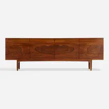 Cabinet by Ib Kofod-Larsen, c. 1960, rosewood, mahogany, sold Nov 2021
