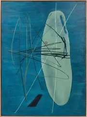 T1934-2 by Hans Hartung, 1934, Huile sur toile, sold Dec 2020