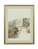 Personnage allongé dans l'atelier ou gisant by Sam Szafran, 1967, Lithographie en couleurs, sold Dec 2020