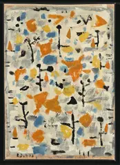 COMPOSITION 250 by Roger Bissière, 1955, Huile sur papier marouflé sur toile, sold Dec 2020