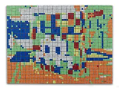 Rubik Space by Invader, 2005, Assemblage de Rubik's Cubes sur contreplaqué, sold Dec 2020