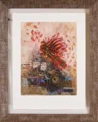 oiseau de feu' etching in colours by Nissan Engel, etching, offered Feb 2015